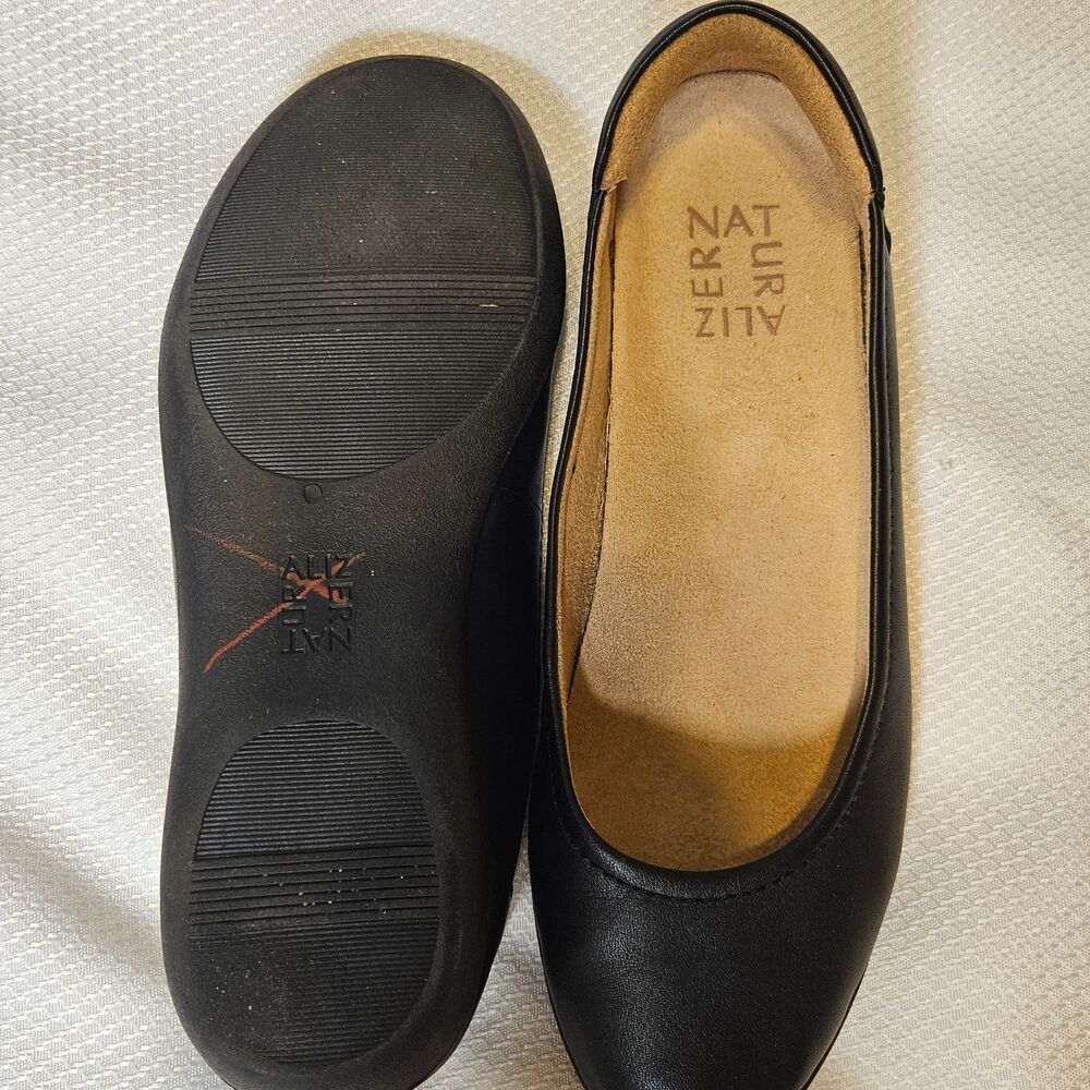 Naturalizer Flexy Leather Slip on Black Ballet shoes womens 7 - Picture 6 of 7